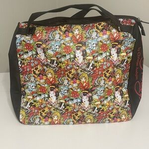 Ed Hardy Multicolor Graphic Duffel Bag